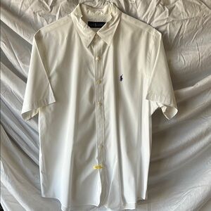Ralph Lauren White Casual Button Down Short Sleeve Shirt